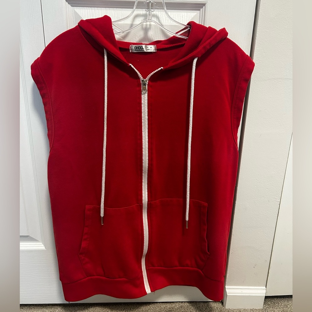 Men’s Red Hooded Vest